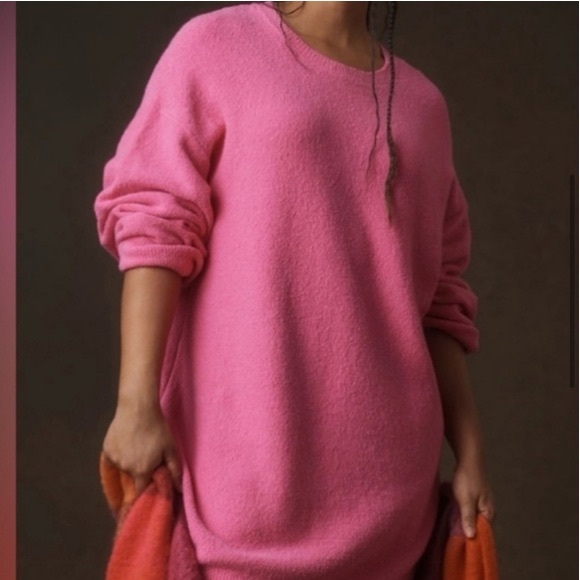 Anthropologie Pink Sweater Dress - Picture 5 of 5